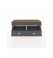 Kronos Konsol 2 Raflı 4 Çekmeceli  176x59x99 Çam-Antrasit
