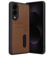 Galaxy S25 Edge Sara Kartvizitli Deri Kılıf - Taba