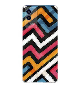 PrintiFy Oppo A55 Uyumlu Kamera Korumalı Labirent Grafiti Tasarımlı Şeffaf Silikon Kılıf