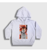 Presmono Unisex Çocuk Beyaz Fire Anime Hanma Baki Kapüşonlu Sweatshirt 317612tt
