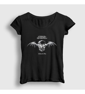 Presmono Kadın Siyah Fallen Avenged Sevenfold T-Shirt 15626tt