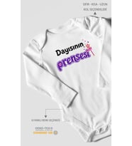 Dayısının Prensesi Uzun Kollu Bebek Body %100 Pamuk