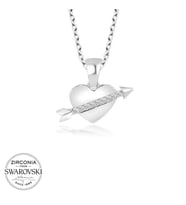 Swarovski Taşlı Gümüş Kalp Bayan Kolye