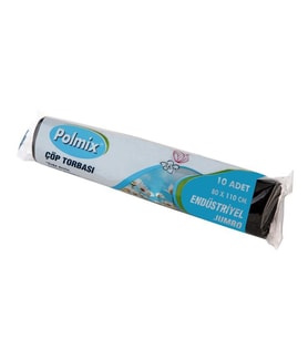 Omnipazar Polmix End. Pro Jumbo Çöp Poşeti 80x110cm 20 Rulo 200 Ad 10 Kg Siyah