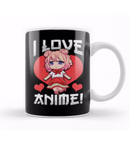 Adorable I Love Anime Girl Japanese Kawaii Kupa Bardak Porselen
