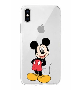 Apple iPhone XS Max Uyumlu Kapak Mickey Mouse Tasarımlı Şeffaf Silikon Kılıf