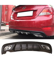 Hyundai Accent Blue Difüzör Difizör Siyah + Kare Egzoz Görünüm C Tip 2010 - 2018