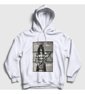Presmono Unisex Beyaz Amps Guns N' Roses Slash Kapüşonlu Sweatshirt 39822tt