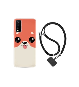 Vivo Y11s Kılıf Silikon Desen Boyun Askılı Sevimli Köpek 1731