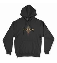 Diablo Tasarımlı Siyah Kapşonlu Sweatshirt Hoddie
