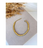 İnce Arpa Model Gold Kadın Çelik Bileklik