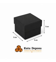 5x5x5 cm Tam Kapaklı Takı Kutusu - Siyah (DEMONTE) (50 ADET)