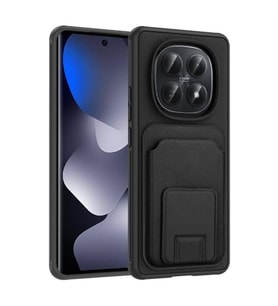 Coverzone Xiaomi Redmi Note 15 4G ile Uyumlu K?l?f Z-Bikart Kart B�lmeli Standl? Kilif, Deri Dokulu Y�zey, Darbe Emici Kenar Koruma, Arka Kapak Tasar?m? Xiaomi Redmi Note 15 4G kilif Siyah