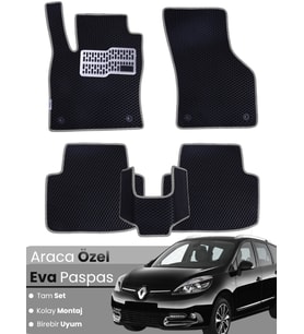 RENAULT SCENİC 3 (2009-2016) Uyumlu EVA Paspas Tam Set–Oto Paspas,Araca Özel,Kolay Montaj