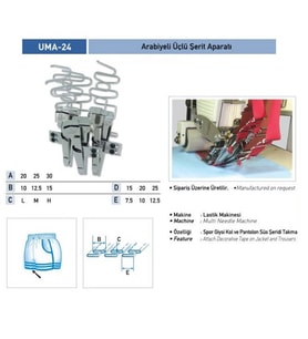 Arabiyeli Üçlü Şerit Aparatı 30x10mm / UMA-24