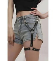 Tek Bacak Deri Jartiyer Harness - BRF962