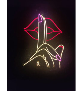 sessizlik neon led tabela(60x40cm)