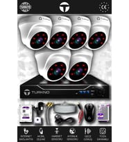 TURKNO 6 Kameralı Domia 6 İç Kamera Set 2 TB HDD Full HD Gece Görüşlü Güvenlik Kamerası Sistemi