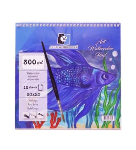 Alex Schoeller Art Watercolour Pad 20x20 cm Spiralli Suluboya Defteri 300 gr 12 yp 