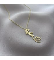 Kalp İsim Yazılan 14 Ayar Altın Kolye