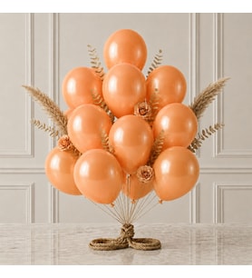 Turuncu Renk Lateks Metalik Balon (30 cm) - 12 Adet