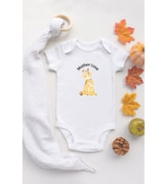 Mother Love Anne Ve Yavru Zürafa Organik Baskılı %100 Pamuklu Beyaz Çıtçıtlı Body Zıbın