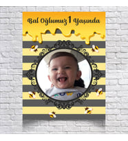 BAL TEMALI DOĞUM GÜNÜ AFİŞİ resimli