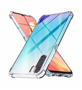 Oppo Reno 3 Kılıf Şeffaf Köşe Korumalı ABS Airbag Absorbing Case Silikon (Renksiz)