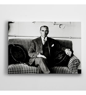 Atatürk Siyah Beyaz 20 Kanvas Tablo