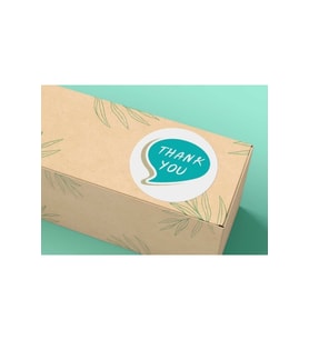 Mavi Beyaz Thank You Etiket Konuşma Balonu Azul Bla Azurro Blau Mat Sticker 4 Cm - 40 Adet