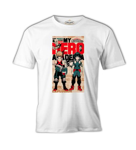 My Hero Academia - Deku and Bakugo Beyaz Erkek Tshirt