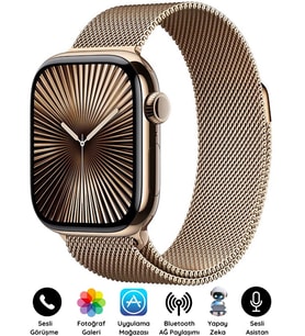 Watch HK11 PROMAX GOLD Akıllı Saat Sesli Görüşme Yapay Zeka Destekli iPhone Android Uyumlu 8-9-10