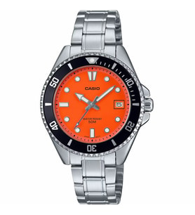 Casio MDV-10D-4A1VDF Quartz Çelik Gri Turuncu Kadran 39 mm Erkek Kol Saati