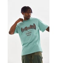 Erkek Baskılı T-Shirt Kısa Kol Bisiklet Yaka Regular Fit Tişört - Mint Yeşili