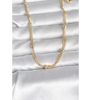 CM 14K Gold Renk Topçuk Model 60 cm Kadın Kolye 5886