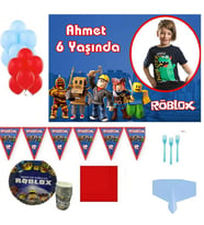 Afiş Hediyeli Roblox Doğum Günü Süsleri 8 Kişilik -