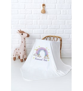 Pia Baby Premium %100 Pamuk Çift Kat Penye Bebek Battaniyesi 80x80 cm 5075-11 (Krem)