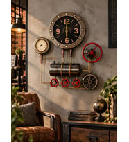 3D Metal Dekoratif Duvar Saati 40x45 cm Steampunk Endüstriyel Tasarım Retro Vintage Dekor Hediyelik
