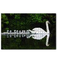 Cakapuzzle  Kuğu ve Yavrular 120 Parça Puzzle Yapboz MDF (Ahşap)