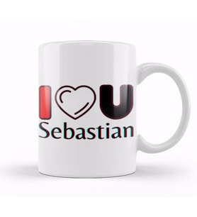 Sebastian Name personalized Custom   vintage Retro Rainbow Style Design Gift Baby Gift For Him Kupa Bardak Porselen