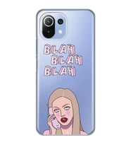 Xiaomi Mi 11 Lite Uyumlu Blah Blah Blah Mean Girls Desenli Şeffaf Telefon Kılıfı