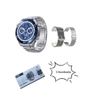 D4 Pro Akıllı Saat 3  Kordonlu Amoled Ekranlı 4GB Dahili Hafızalı Watch 4 Pro Akıllı Saat (Gri)