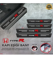 Honda TYPER Logolu Karbon Kapı Eşiği Koruyucu Suni Deri 4'lü Set