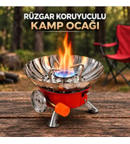 Portatif Kendinden Çakmaklı Rüzgar Koruyuculu Kamp Ocağı