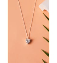 Elika Silver 925 Ayar Gümüş Zirkon Taşlı Zarif Kalp Model Kolye (Beyaz)