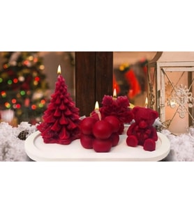 Zeylinart Yılbaşı Christmas Hediyesi 5 li Set Mum