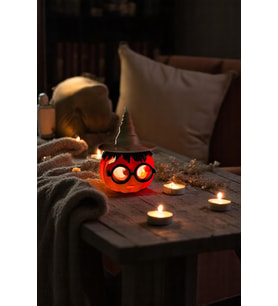 Harry Potter Temalı Pumpkin Masa Lambası, Şık ve Işıltılı Dekorasyon (Krem)