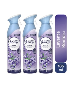 Febreze Hava Ferahlatıcı Sprey Oda Kokusu Lavanta 185 ml x 3 Adet Hava Temizleyici 185 ml Oda Parfüm