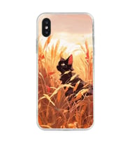 Iphone X ve XS Uyumlu Doğa ve Kedi Tasarımlı Şeffaf Telefon Kılıfı