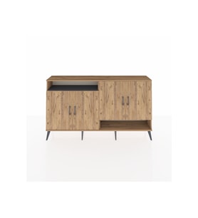 Arges Konsol 6 Raflı 4 Kapaklı 176x30x99 Çam-Çam/Antrasit